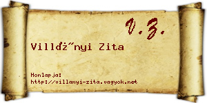 Villányi Zita névjegykártya