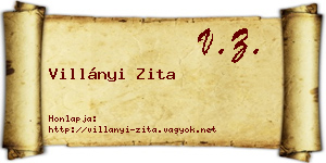 Villányi Zita névjegykártya